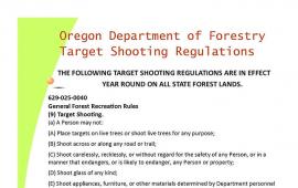 Oregon Dept. of Forestry Target Shooting Regulations