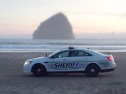 Sheriff's car on beach